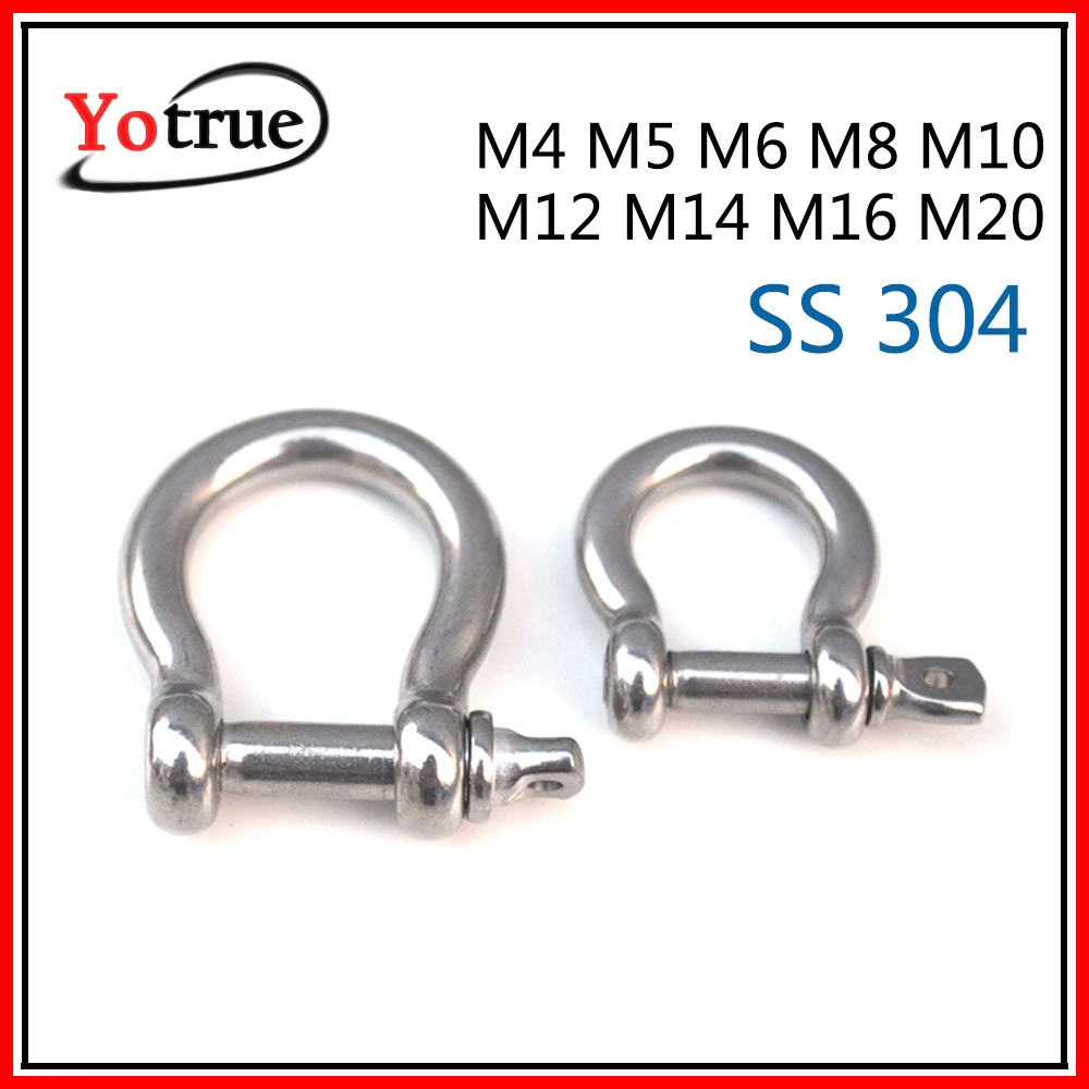 1-10pcs/lot Stainless steel U-bolts bow shackle M4/M5/M6/M8/M10/M12/M16/M20 Type u sling screw Rope screw Bow shackle cufflinks
1-10pcs/lot Stainless steel U-bolts bow shackle M4/M5/M6/M8/M10/M12/M16/M20 Type u sling screw Rope screw Bow shackle cufflinks