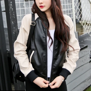 2019 Spring Women Jackets Female Casual Baseball Jacket Autumn Short Patchwork Fashion Leather Jacket Coat Outerwear Drop Ship
2019 Spring Women Jackets Female Casual Baseball Jacket Autumn Short Patchwork Fashion Leather Jacket Coat Outerwear Drop Ship