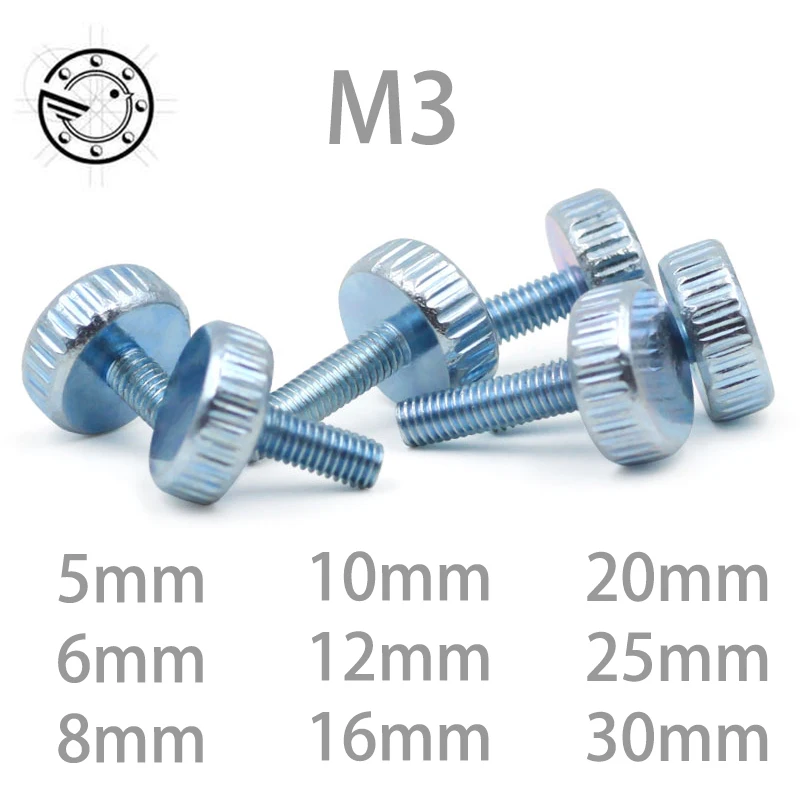10Pcs DIN653 GB835 M3*(5/6/8/10/12/16/20/25/30)mm Knurling Flat Head Knurled Thumb Screw Hand Tighten Computer Screws
10Pcs DIN653 GB835 M3*(5/6/8/10/12/16/20/25/30)mm Knurling Flat Head Knurled Thumb Screw Hand Tighten Computer Screws