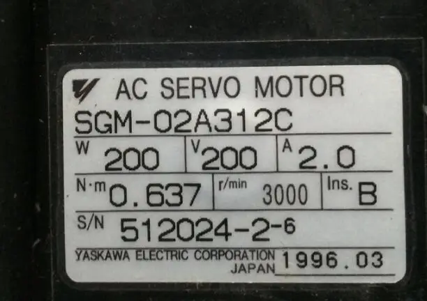 Servo motor SGM-02A312C , Used one , 90% appearance new , 3 months warranty , in stock
Servo motor SGM-02A312C , Used one , 90% appearance new , 3 months warranty , in stock