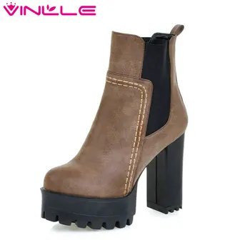 VINLLE Women Boots Square High Heel Western Style Elastic Band Solid Ankle Boots Round Toe Platform Ladies Boots Size 34-43
VINLLE Women Boots Square High Heel Western Style Elastic Band Solid Ankle Boots Round Toe Platform Ladies Boots Size 34-43