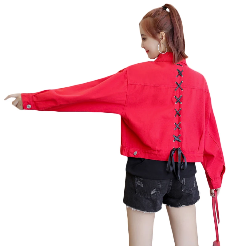 Spring Autumn Women Loose Denim Jacket Women Fashion Bandage Jean Jackets Female Solid Long Sleeve Cropped wild Jacket BF Wind
Spring Autumn Women Loose Denim Jacket Women Fashion Bandage Jean Jackets Female Solid Long Sleeve Cropped wild Jacket BF Wind