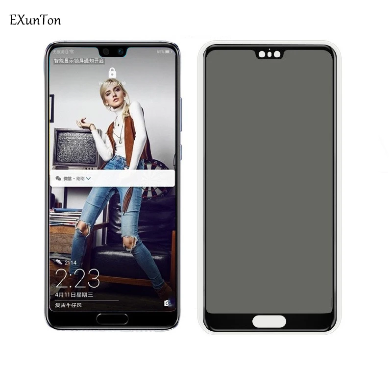 Премиум конфиденциальности закаленное стекло для Huawei P20 Pro Lite анти-шпионский