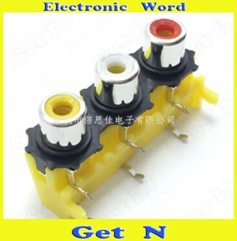 10pcs-400pcs AV3-8.3-11 90Degree 3x RCA Female Sockets Connectors AV Audio Video Adapters Converters Red White Yellow
10pcs-400pcs AV3-8.3-11 90Degree 3x RCA Female Sockets Connectors AV Audio Video Adapters Converters Red White Yellow