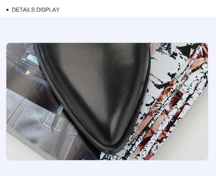 Donna-in leather ankle boots pointed toe thick heel ladies short boots women's leather boots 96350-19 (11)