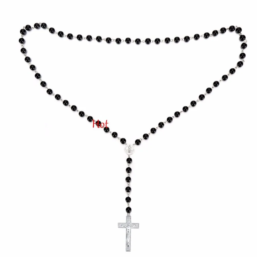 2019 Hot Cross Jesus Pendant Silver Black Beaded Chain Pendant Unisex Men Rosary Cross Pendant Necklace Stainless Steel Jewelry
2019 Hot Cross Jesus Pendant Silver Black Beaded Chain Pendant Unisex Men Rosary Cross Pendant Necklace Stainless Steel Jewelry