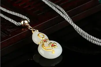 expensive goods fine jewelry Golden Jade, white jade gourd and natural jade pendant free shipping 
expensive goods fine jewelry Golden Jade, white jade gourd and natural jade pendant free shipping