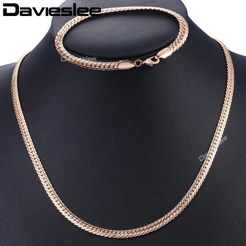 Davieslee Jewelry Set For Women 585 Rose Gold Braided Foxtail Link Chain Necklace Bracelet Set Dropshipping Jewelry 2018 DCSS1
Davieslee Jewelry Set For Women 585 Rose Gold Braided Foxtail Link Chain Necklace Bracelet Set Dropshipping Jewelry 2018 DCSS1