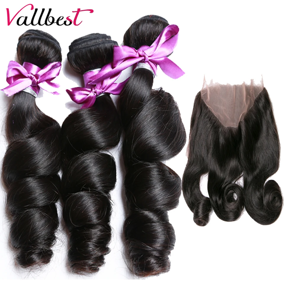 Vallbest 360 Lace Frontal With Bundles Human Hair Peruvian Loose Wave 3 Bundles With 360 Frontal Closure Remy Hair Extension
Vallbest 360 Lace Frontal With Bundles Human Hair Peruvian Loose Wave 3 Bundles With 360 Frontal Closure Remy Hair Extension