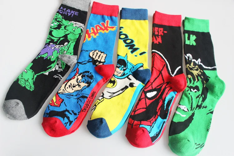 New Men Socks Comics Batman Spiderman Knee-High Socks Superman The Hulk Cartoon Casusal Socks 5 Styles
New Men Socks Comics Batman Spiderman Knee-High Socks Superman The Hulk Cartoon Casusal Socks 5 Styles