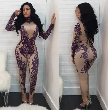 Print Long-sleeved Back Invisible Zipper Thick Skinny Women Streetwear Sexy Mid Waist Rompers Womens Hot Purple Winter Rompers
Print Long-sleeved Back Invisible Zipper Thick Skinny Women Streetwear Sexy Mid Waist Rompers Womens Hot Purple Winter Rompers
