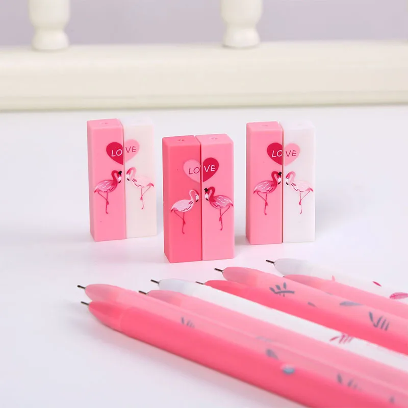 2 Pcs/pair Pink Flamingos Gel Pen Kawaii Girl's Pair Pen 0.5mm Black Ink for Stationery Gifts Cute Pen for Writing Office School
2 Pcs/pair Pink Flamingos Gel Pen Kawaii Girl's Pair Pen 0.5mm Black Ink for Stationery Gifts Cute Pen for Writing Office School