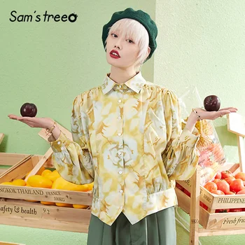 Samstree Summer Womens Tops and Blouses Loose Women Floral Blouse Drop-shoulder Female Shirts Solid Color Turn-down Collar Tops
Samstree Summer Womens Tops and Blouses Loose Women Floral Blouse Drop-shoulder Female Shirts Solid Color Turn-down Collar Tops