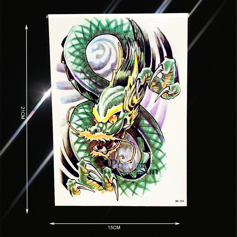 Large Green Dragon Flash Tatoo For Men Women Body Back Art Temporary Tattoo Sticker Waterproof Fake Arm Tattoo Stickers PHB254
Large Green Dragon Flash Tatoo For Men Women Body Back Art Temporary Tattoo Sticker Waterproof Fake Arm Tattoo Stickers PHB254