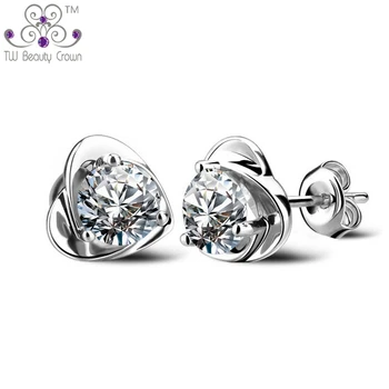 1 Pair High Quality Authentic 925 Pure Silver Purple White Red Cubic Zirconia Rose Flower Stud Earrings For Women Party Jewelry
1 Pair High Quality Authentic 925 Pure Silver Purple White Red Cubic Zirconia Rose Flower Stud Earrings For Women Party Jewelry