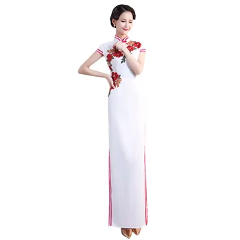 Plus Size 4XL Embroidery Elegant Stage Show High Split Silm Qipao Chinese Traditional Women Dress Vintage Lady Sexy Cheongsam
Plus Size 4XL Embroidery Elegant Stage Show High Split Silm Qipao Chinese Traditional Women Dress Vintage Lady Sexy Cheongsam