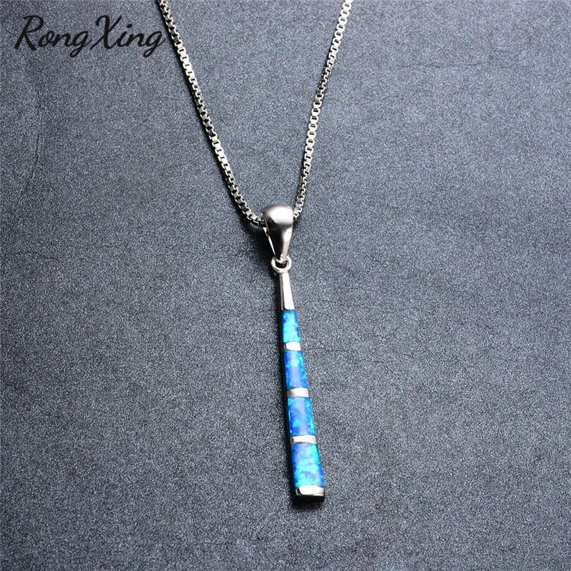 RongXing Unique Baseball Bat Design Blue Fire Opal Pendants & Necklaces For Women 925 Sterling Silver Filled Necklace NL0074
RongXing Unique Baseball Bat Design Blue Fire Opal Pendants & Necklaces For Women 925 Sterling Silver Filled Necklace NL0074