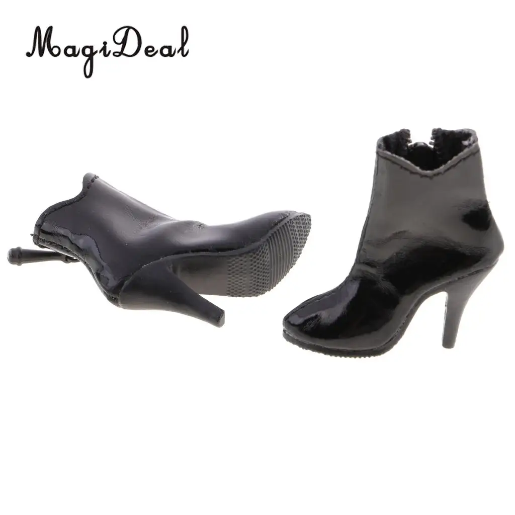 MagiDeal 1/6 Scale PU Leather Female High Heels Ankle Boots Shoes for 12 Inch Action Figure Body Model Acc Girls Gift 3Colors