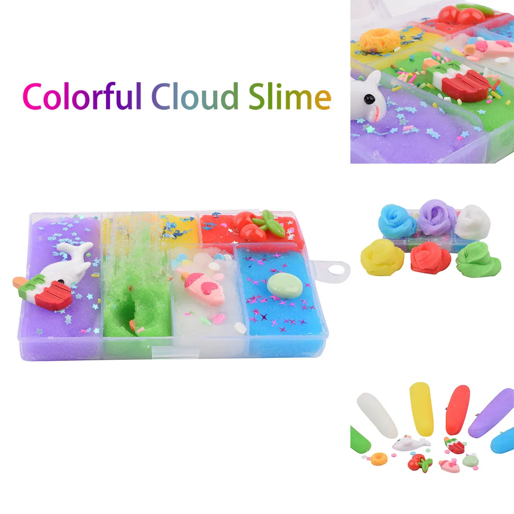 Colorful Cloud Mud DIY Fruit Animal Accessories Slime Kids Clay Toy Fluffy Slime Glue For Slimes Clay Dynamic Sand Cloud Slime
Colorful Cloud Mud DIY Fruit Animal Accessories Slime Kids Clay Toy Fluffy Slime Glue For Slimes Clay Dynamic Sand Cloud Slime