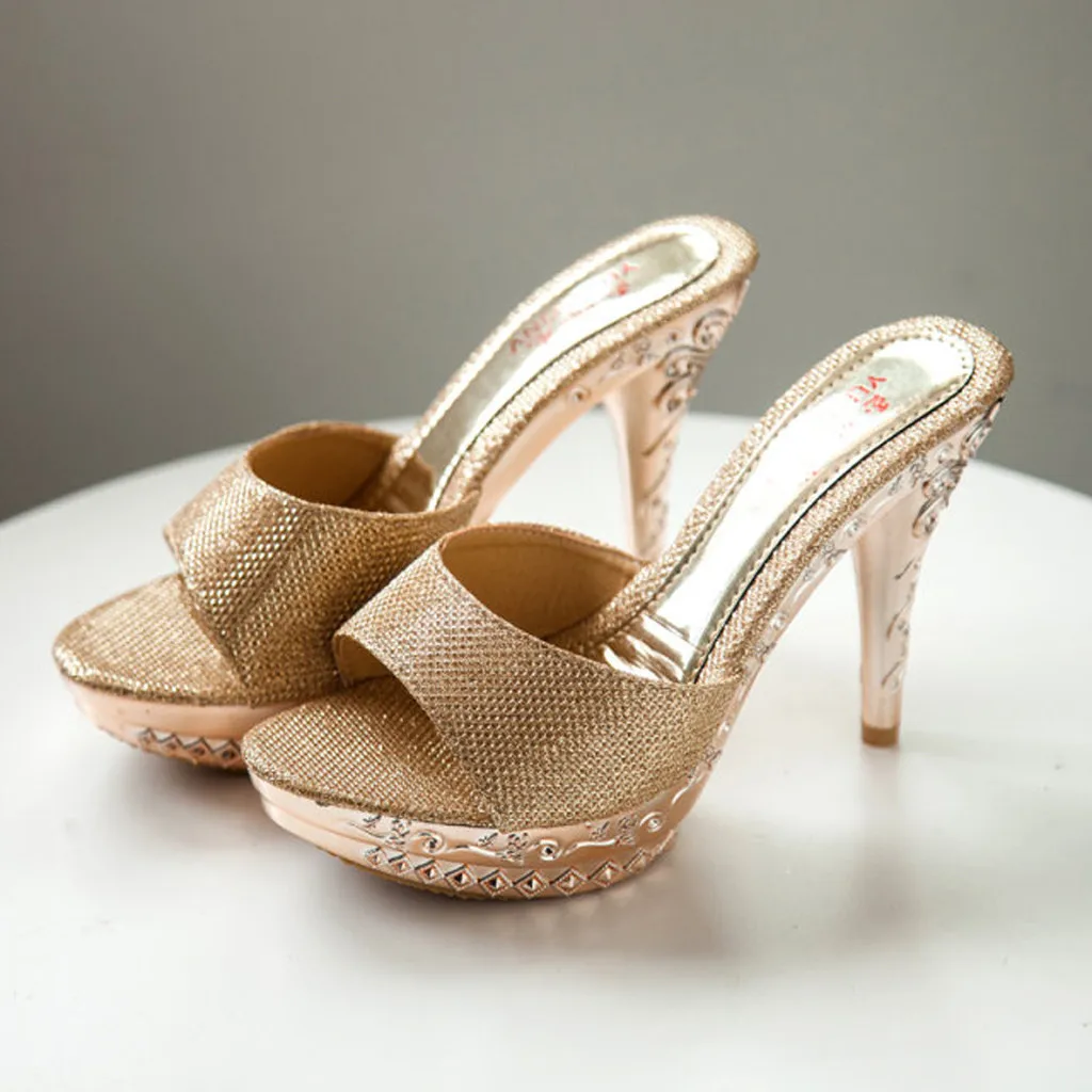 Women's Clear Peep Toe Thin High Heels Mules Gold Slip On Slide Sandals Transparent Dress Sandals Stiletto Shoes Women Outside
Women's Clear Peep Toe Thin High Heels Mules Gold Slip On Slide Sandals Transparent Dress Sandals Stiletto Shoes Women Outside