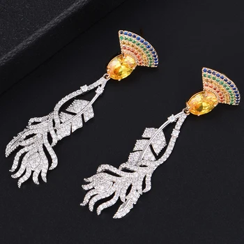 GODKI 60mm Luxury Colorful Sector Feather Full Micro Cubic Zirconia Pave Women Wedding Bridal Party Engagement Climber Earring
GODKI 60mm Luxury Colorful Sector Feather Full Micro Cubic Zirconia Pave Women Wedding Bridal Party Engagement Climber Earring