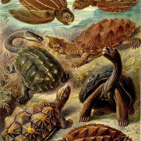 Ernst Haeckel - Organisms Classified as Chelonia (Turtles) Poster Print (24 x 36)