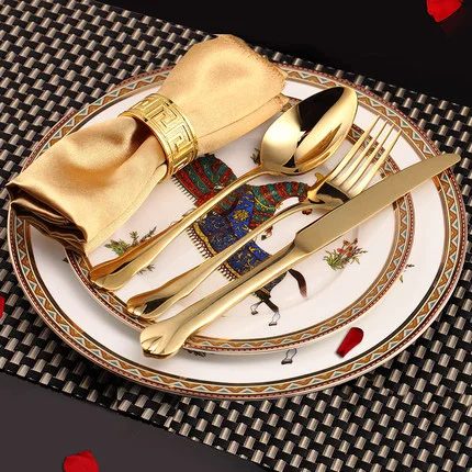 Cutlery Set Stainless Steel Luxury Gold Metal Dinnerware Set 3 Pieces Knife Fork Tableware Dining Dinner Western Food Kitchen
Cutlery Set Stainless Steel Luxury Gold Metal Dinnerware Set 3 Pieces Knife Fork Tableware Dining Dinner Western Food Kitchen