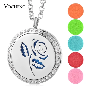 10pcs/lot 316L Stainless Steel Perfume Diffuser Locket Necklace Rose Flower Pendant Magnetic Crystal with Felt Pads VA-326*10 
10pcs/lot 316L Stainless Steel Perfume Diffuser Locket Necklace Rose Flower Pendant Magnetic Crystal with Felt Pads VA-326*10