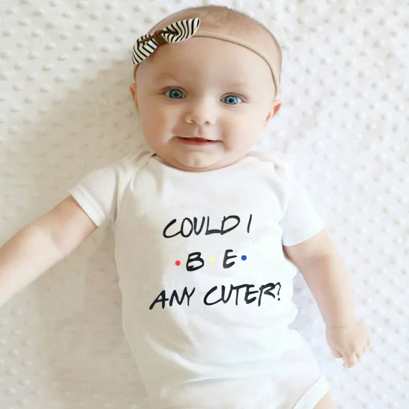 

COULD I BE ANY CUTER Newborn Toddler Baby Boy Girl Outfit Costume Romper Short Sleeve Clothes Baby Girl Jumpsuit Cotton