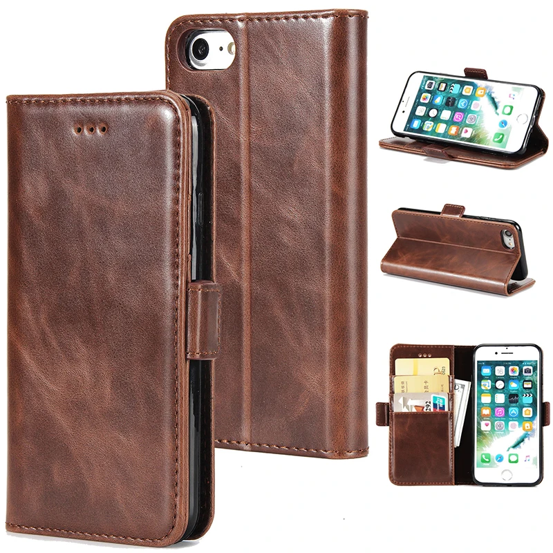 Vintage Leather Flip Phone Case For iPhone 5 5S SE 7 6 6S Plus Luxury Business Wallet Cover Stands Case For iPhone X 8 8 Plus
Vintage Leather Flip Phone Case For iPhone 5 5S SE 7 6 6S Plus Luxury Business Wallet Cover Stands Case For iPhone X 8 8 Plus