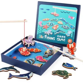 Wooden toys 14pcs Set Magnetic Fishing Toy Game Kids 2 Rod 3D Fish Baby Educational Toys Outdoor Fun Kids Toy
Wooden toys 14pcs Set Magnetic Fishing Toy Game Kids 2 Rod 3D Fish Baby Educational Toys Outdoor Fun Kids Toy