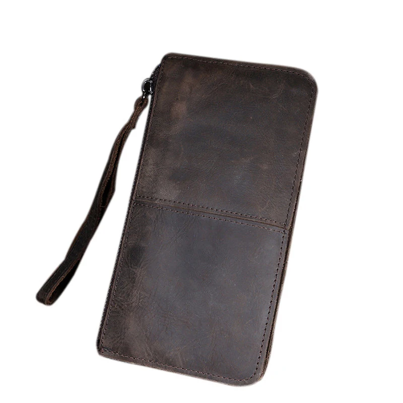 Brand Vintage Tri-layers Zipper Wristband Clutch Bag Men's Genuine Crazy Horse Long Wallet Male Cash Bill Purse Cell Phone Pack
Brand Vintage Tri-layers Zipper Wristband Clutch Bag Men's Genuine Crazy Horse Long Wallet Male Cash Bill Purse Cell Phone Pack