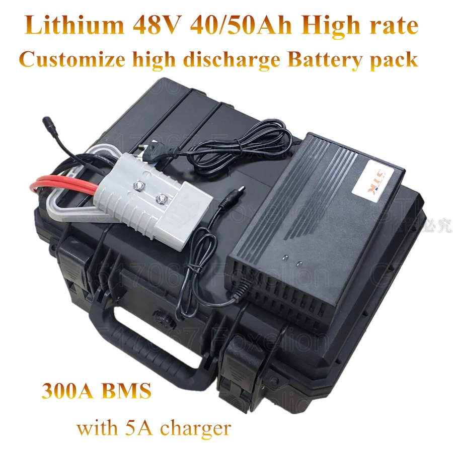 48v 40Ah 50Ah battery lithium DC high rate cells 10C 350A 300A BMS nmc lipo crazy cart car EV waterproof powerful + 5A charger
48v 40Ah 50Ah battery lithium DC high rate cells 10C 350A 300A BMS nmc lipo crazy cart car EV waterproof powerful + 5A charger