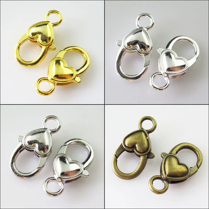 New 4Pcs Smooth Heart Lobster Clasps Connectors Gold Dull Silver Bronze Plated 14x27mm
New 4Pcs Smooth Heart Lobster Clasps Connectors Gold Dull Silver Bronze Plated 14x27mm