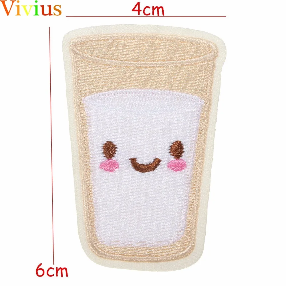 Hot 1PCS Embroidered Patches Iron On Sewing Applique Badge Clothes Patch Stickers popcorn drinks Appliques accessory | Дом и сад