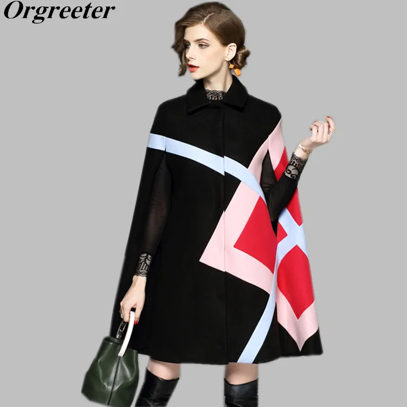 Runway 2018 Autumn Winter Women Cloak Poncho lapel Wool Blends Coat Geometric Patchwork Batwing Sleeve Tweed Cape Outerwear
Runway 2018 Autumn Winter Women Cloak Poncho lapel Wool Blends Coat Geometric Patchwork Batwing Sleeve Tweed Cape Outerwear