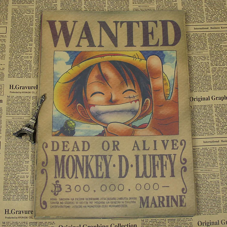 Vintage Classic Cartoon Anime One Piece Luffy Poster Retro Kraft Paper Bar Cafe Home Decor Comics Wall Sticker
Vintage Classic Cartoon Anime One Piece Luffy Poster Retro Kraft Paper Bar Cafe Home Decor Comics Wall Sticker