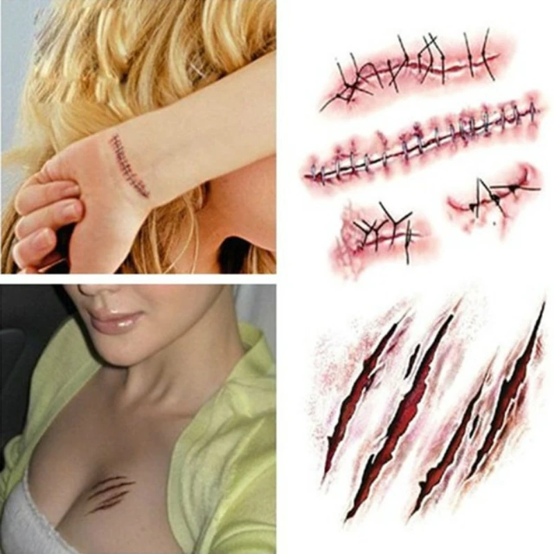 1 Piece Halloween Zombie Scars Tattoos With Fake Scab Bloody Makeup Halloween Decoration Wound Scary Blood Injury Sticker
1 Piece Halloween Zombie Scars Tattoos With Fake Scab Bloody Makeup Halloween Decoration Wound Scary Blood Injury Sticker