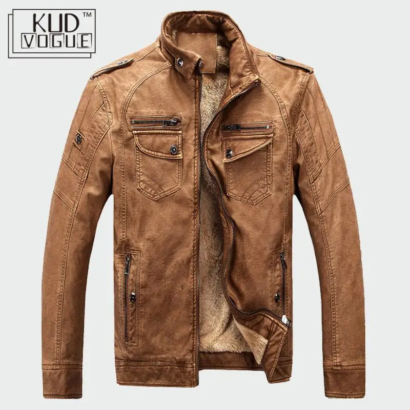 KUDE Mens Leather Jackets Winter Warm Faux Fleece Plus Thick Warm Coats Biker Motorcycle Velvet Windproof Outerwear 4XL 7479
KUDE Mens Leather Jackets Winter Warm Faux Fleece Plus Thick Warm Coats Biker Motorcycle Velvet Windproof Outerwear 4XL 7479