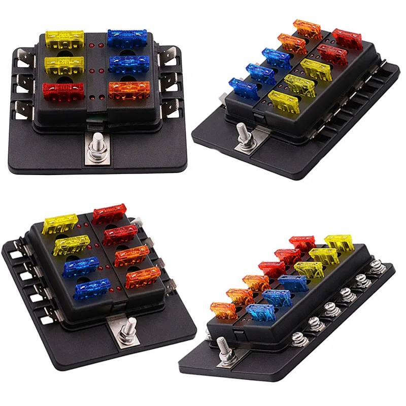 6,8,10,12-Way Blade Fuse Box Holder with LED Warning Light kit Automotive Block Holder for Car Boat Marine Trike DC 12V 24V
6,8,10,12-Way Blade Fuse Box Holder with LED Warning Light kit Automotive Block Holder for Car Boat Marine Trike DC 12V 24V