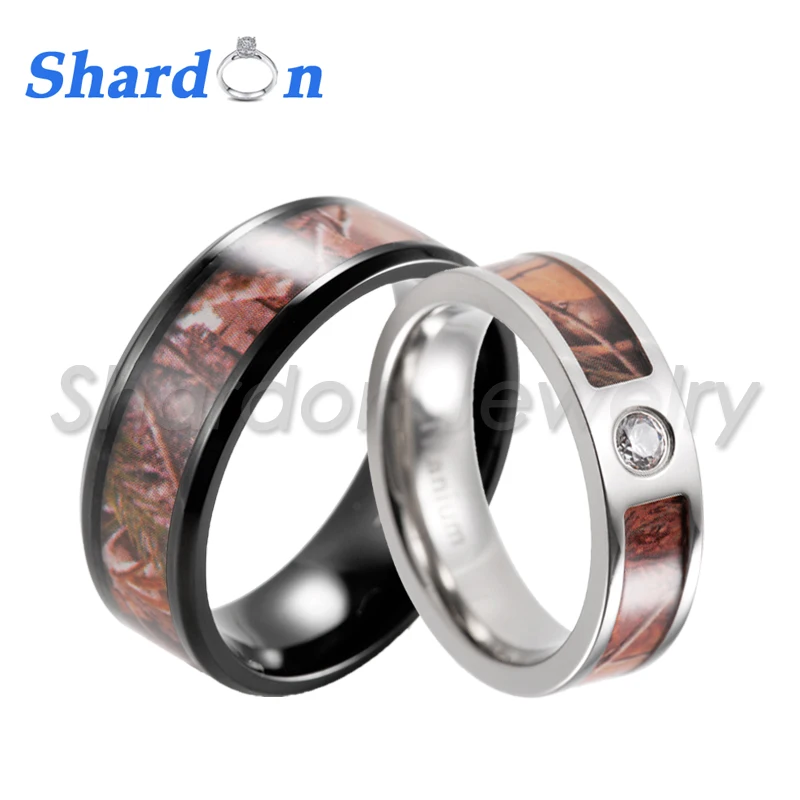 SHARDON Couple's Realtree Camo Engagement Wedding Ring Set Titanium CZ Engagement Ring with Black Wedding Band-2pcs
SHARDON Couple's Realtree Camo Engagement Wedding Ring Set Titanium CZ Engagement Ring with Black Wedding Band-2pcs