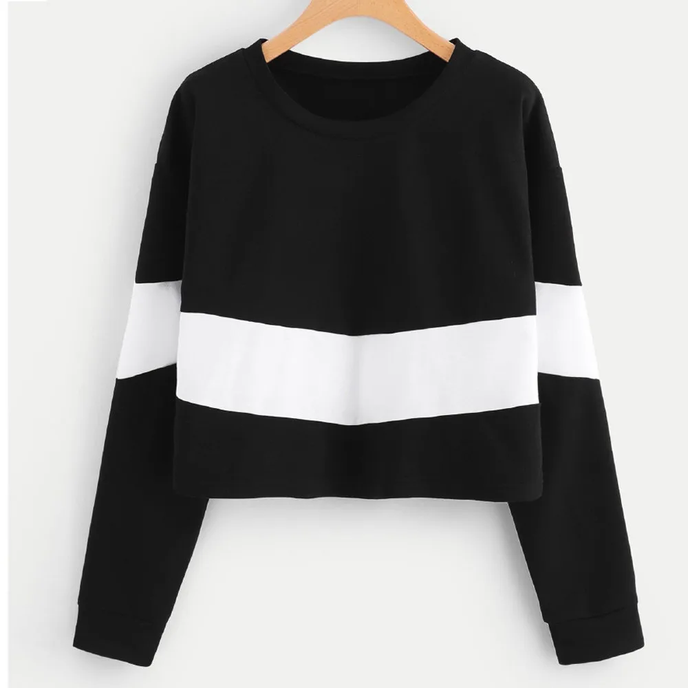 2019 Trendy Streetwear Fashion Womens Long Sleeve Splicing Round Neck Girl Sweatshirt Blouse Tops Women Casual Clothing
2019 Trendy Streetwear Fashion Womens Long Sleeve Splicing Round Neck Girl Sweatshirt Blouse Tops Women Casual Clothing