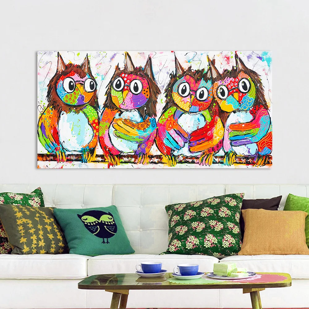 HDARTISAN Vrolijk schilderij Wall Art Picture Canvas Oil Painting Animal Happy owls Print For Living Room Home Decor No Frame
HDARTISAN Vrolijk schilderij Wall Art Picture Canvas Oil Painting Animal Happy owls Print For Living Room Home Decor No Frame