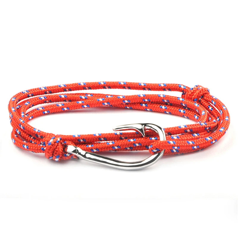 Hand Braided Bracelet New Fashion Sliver/Gold Fish Hook Men Charm Survival Paracord Male Wrap Sport Colorful wholesale SL030
Hand Braided Bracelet New Fashion Sliver/Gold Fish Hook Men Charm Survival Paracord Male Wrap Sport Colorful wholesale SL030