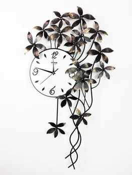 Tan, wrought iron flower wall clock, modern style decoration supe fashion art clock mute
Tan, wrought iron flower wall clock, modern style decoration supe fashion art clock mute