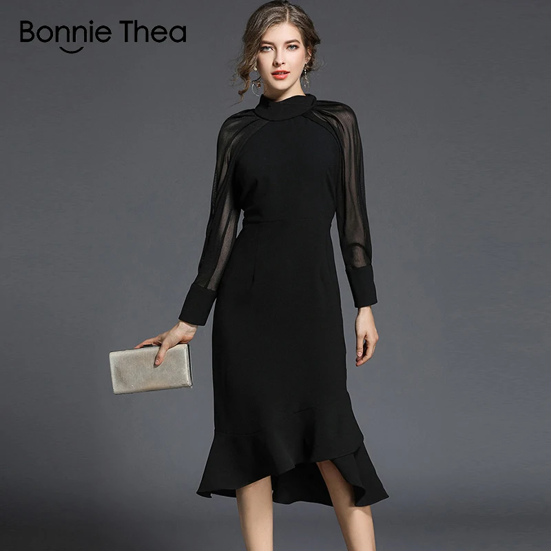2018 Autumn new women Solid Chiffon Mermaid long dresses female Stand Trumpet Mid-Calf dress evening party Office Lady dress
2018 Autumn new women Solid Chiffon Mermaid long dresses female Stand Trumpet Mid-Calf dress evening party Office Lady dress