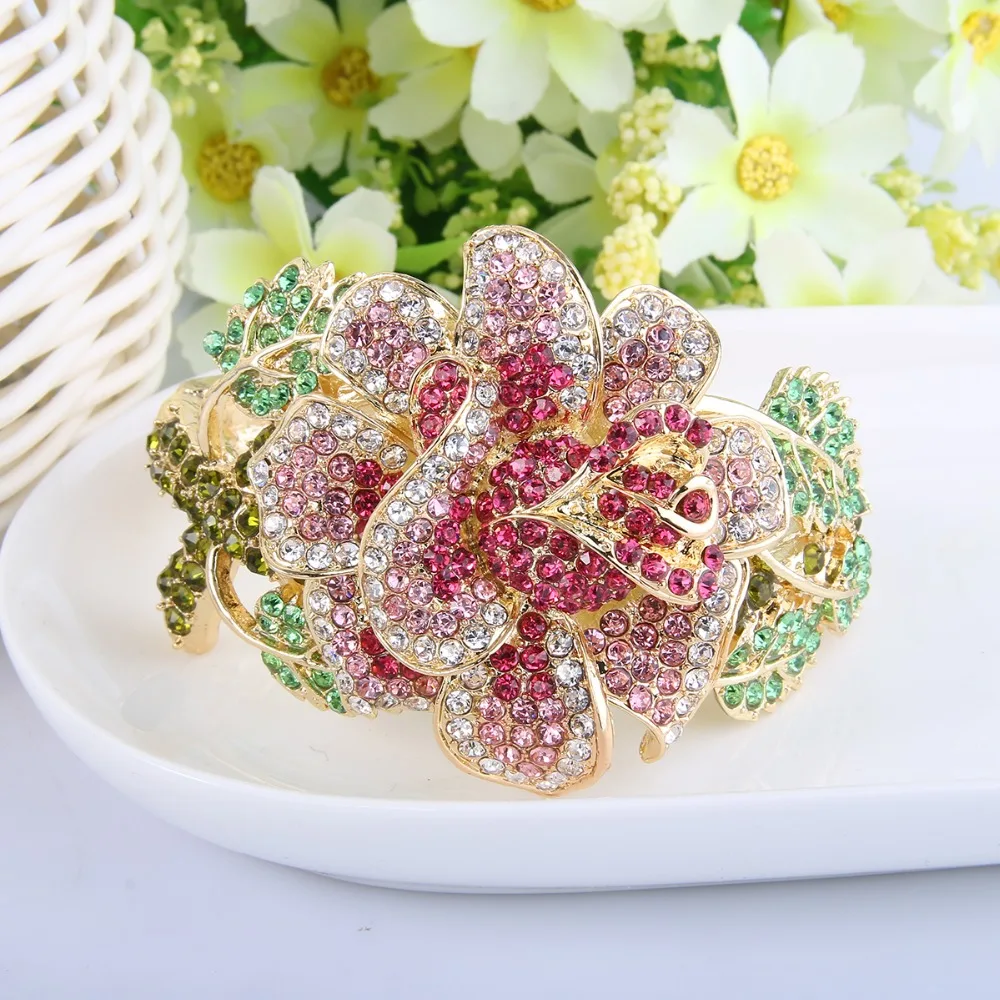 Tuliper Luxury Flower Bangle & Bracelet Austrian Crystal Rhinestone Plant Bangle Cuff For Women Party Daily Jewelry Gift
Tuliper Luxury Flower Bangle & Bracelet Austrian Crystal Rhinestone Plant Bangle Cuff For Women Party Daily Jewelry Gift