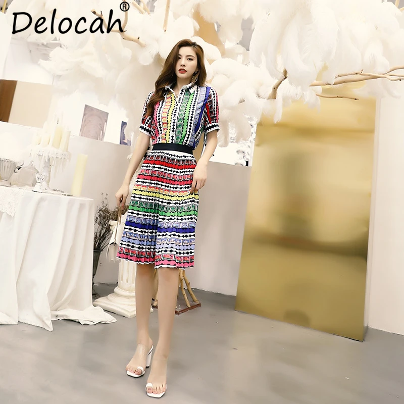 Delocah Women Spring Summer Vintage Suits Runway Fashion Designer Bow Tie Suits anb Striped Printed Elegant Skirt Two Pieces Set
Delocah Women Spring Summer Vintage Suits Runway Fashion Designer Bow Tie Suits anb Striped Printed Elegant Skirt Two Pieces Set