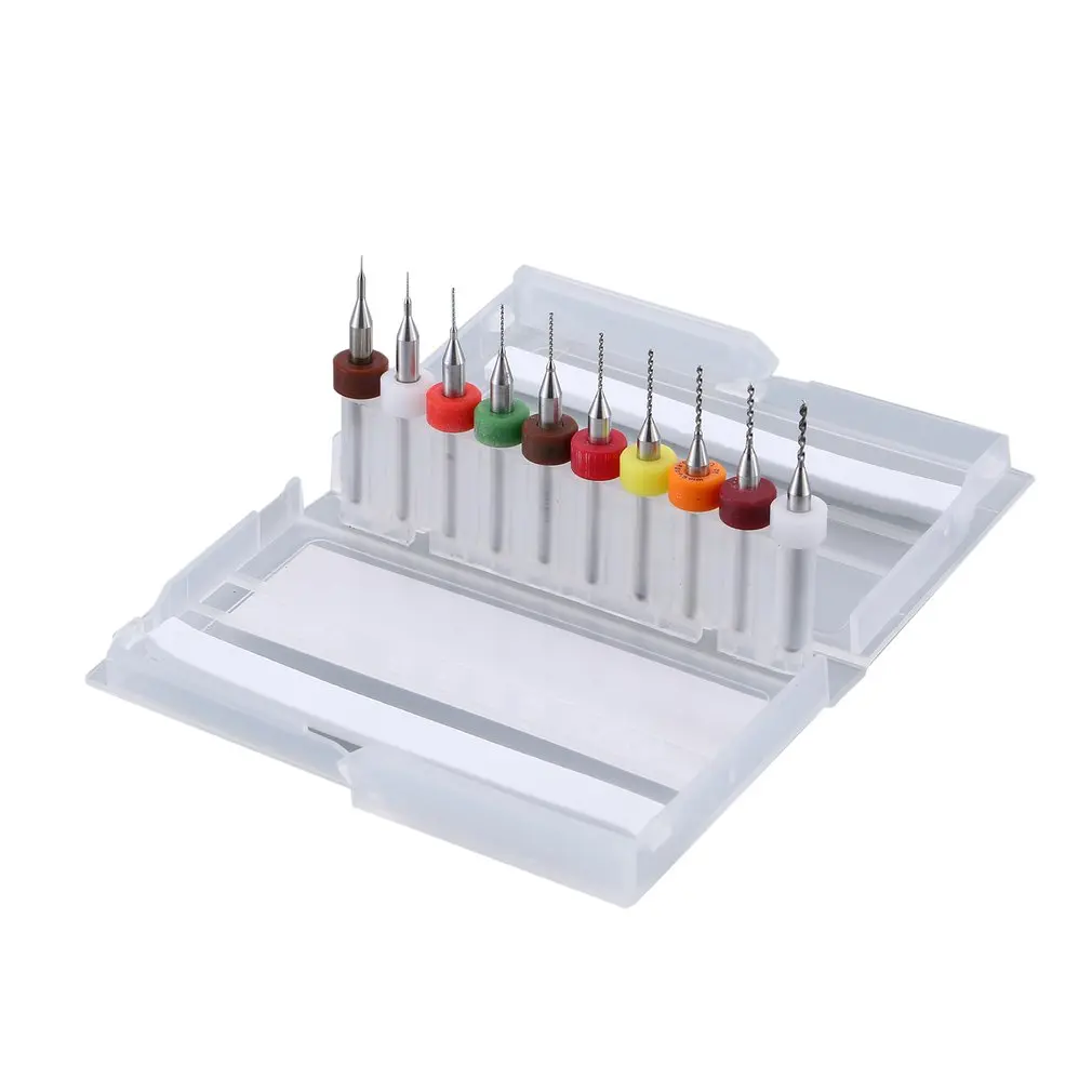 Engraving Drill 10pcs/set Hard Alloy Small Drill Bit 0.1mm-1.0mm Circuit Board PCB Drill Bit Imported Fixed-shank Drill
Engraving Drill 10pcs/set Hard Alloy Small Drill Bit 0.1mm-1.0mm Circuit Board PCB Drill Bit Imported Fixed-shank Drill