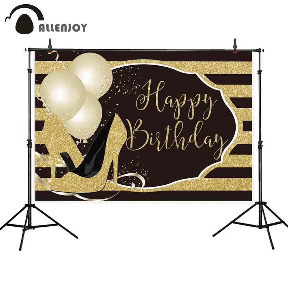 Allenjoy photocall background birthday party luxury golden glitter balloon stripe high heel ribbon backdrop photo prop wallpaper
Allenjoy photocall background birthday party luxury golden glitter balloon stripe high heel ribbon backdrop photo prop wallpaper